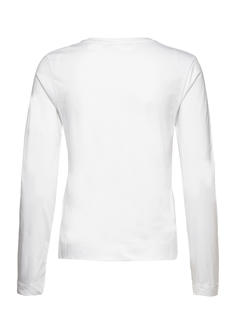 Gant - REG SHIELD LS T-SHIRT - långärmade toppar - white - 2