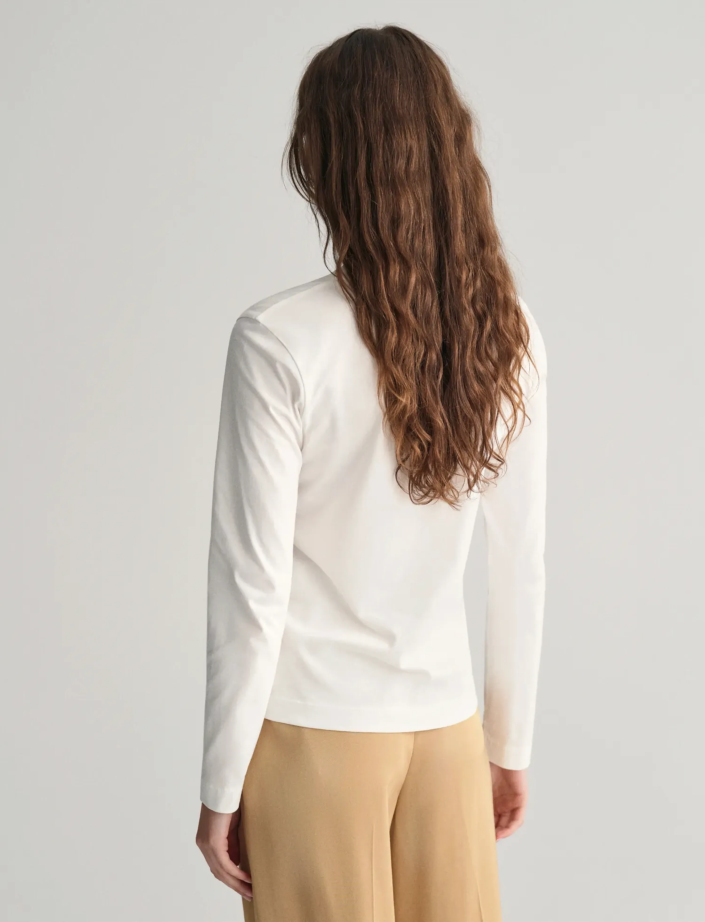 Gant - REG SHIELD LS T-SHIRT - långärmade toppar - white - 3