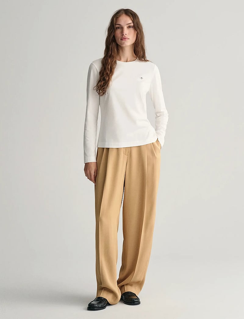 GANT - REG SHIELD LS T-SHIRT - topy z długimi rękawami - white - 5