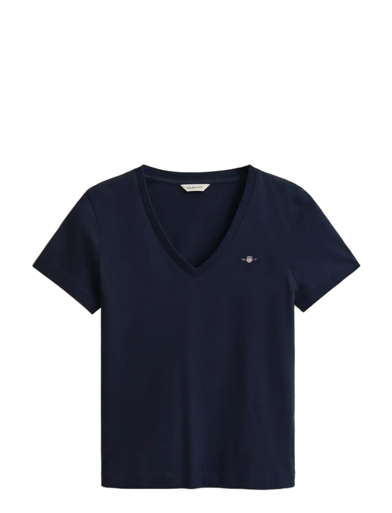 Gant REG SHIELD SS V-NECK T-SHIRT - T-skjorter - EVENING BLUE / navy