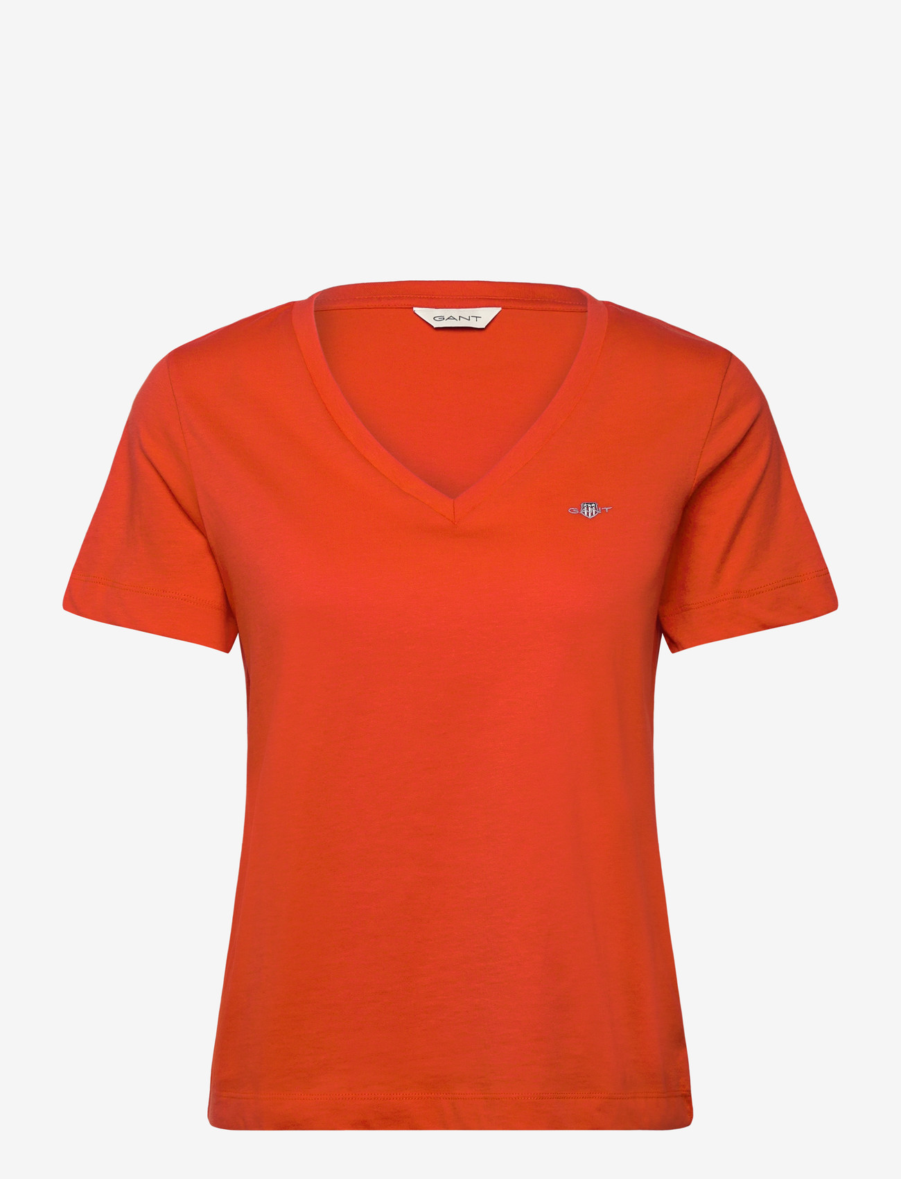 GANT - REG SHIELD SS V-NECK T-SHIRT - t-shirts - perfect red - 0