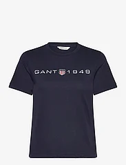 GANT - REG PRINTED GRAPHIC T-SHIRT - t-shirts - evening blue - 0