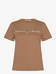 GANT - REG PRINTED GRAPHIC T-SHIRT - t-shirts - roasted walnut - 0