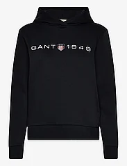GANT - REG PRINTED GRAPHIC HOODIE - hoodies - black - 0