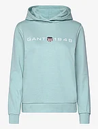 REG PRINTED GRAPHIC HOODIE - DUSTY TURQUOISE