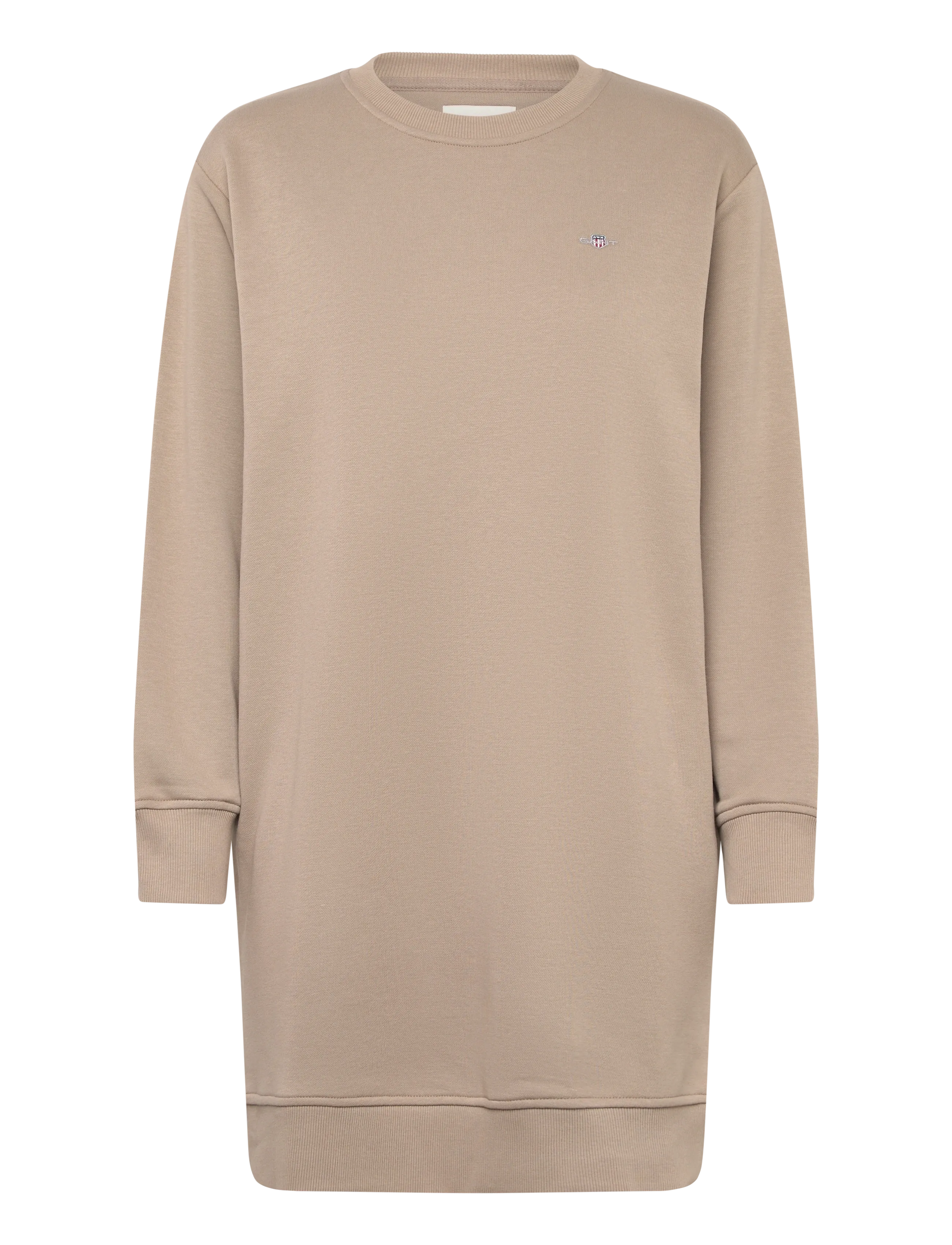Gant Shield C-Neck Sweat Dress, XS, Dresses, Beige - Sweatshirt Frauen