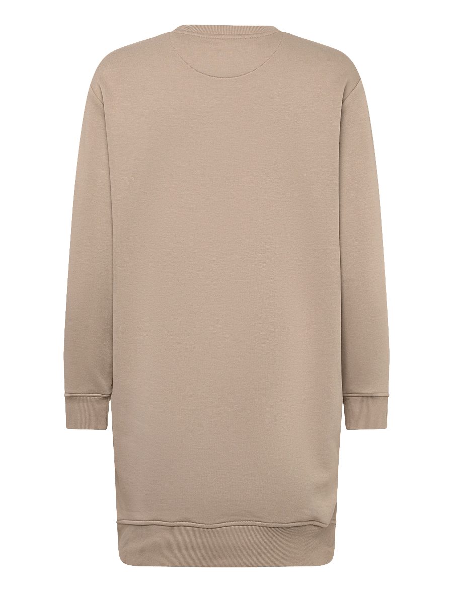 Gant - SHIELD C-NECK SWEAT DRESS - korta klänningar - taupe beige - 1