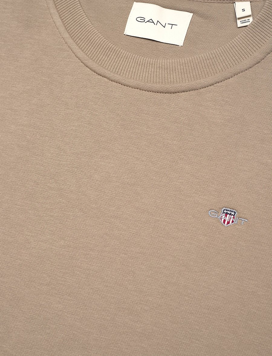 Gant - SHIELD C-NECK SWEAT DRESS - korta klänningar - taupe beige - 2