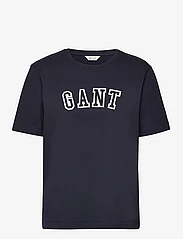GANT - REL LOGO C-NECK T-SHIRT - t-shirts - evening blue - 0