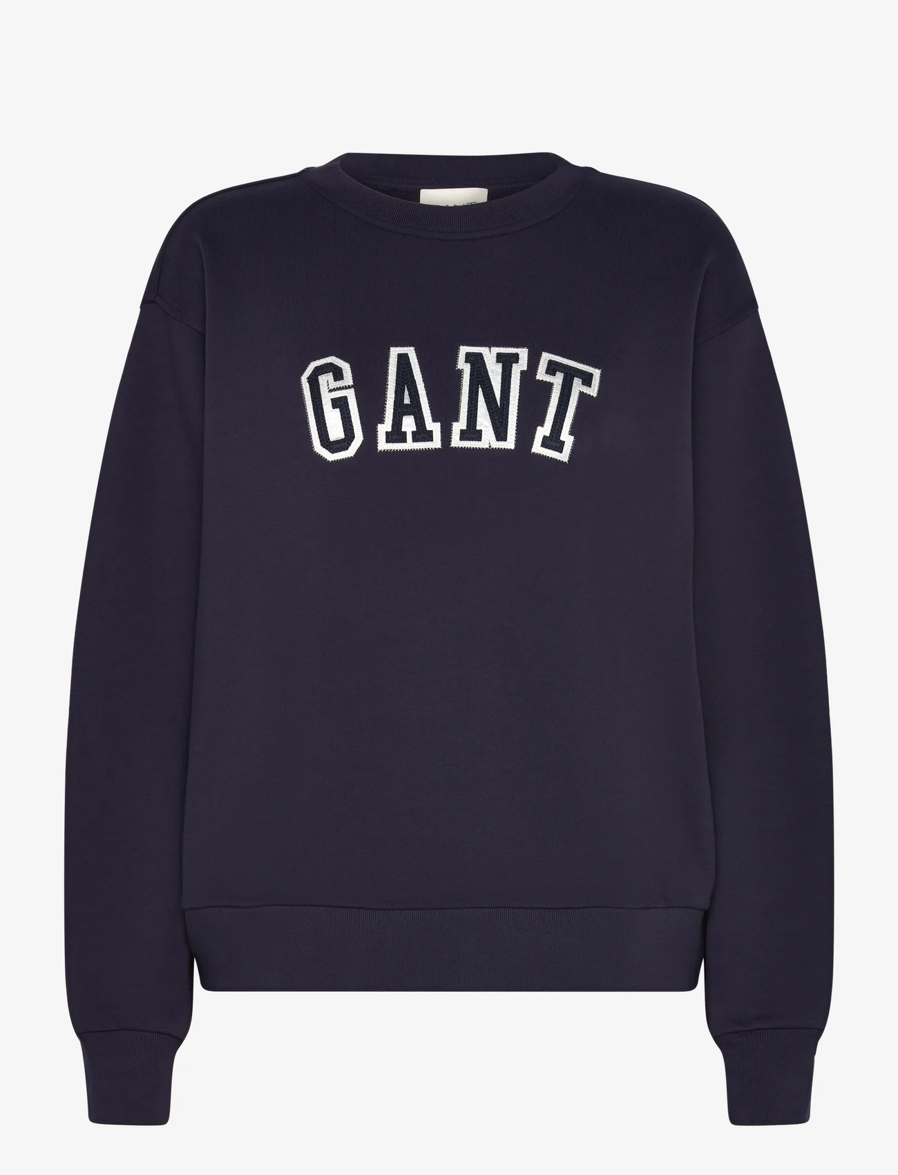 GANT - LOGO C-NECK SWEAT - sportiska stila džemperi un džemperi ar kapuci - evening blue - 0