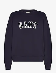 GANT - LOGO C-NECK SWEAT - sportiska stila džemperi un džemperi ar kapuci - evening blue - 0