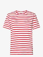 STRIPED SS T-SHIRT - BRIGHT RED