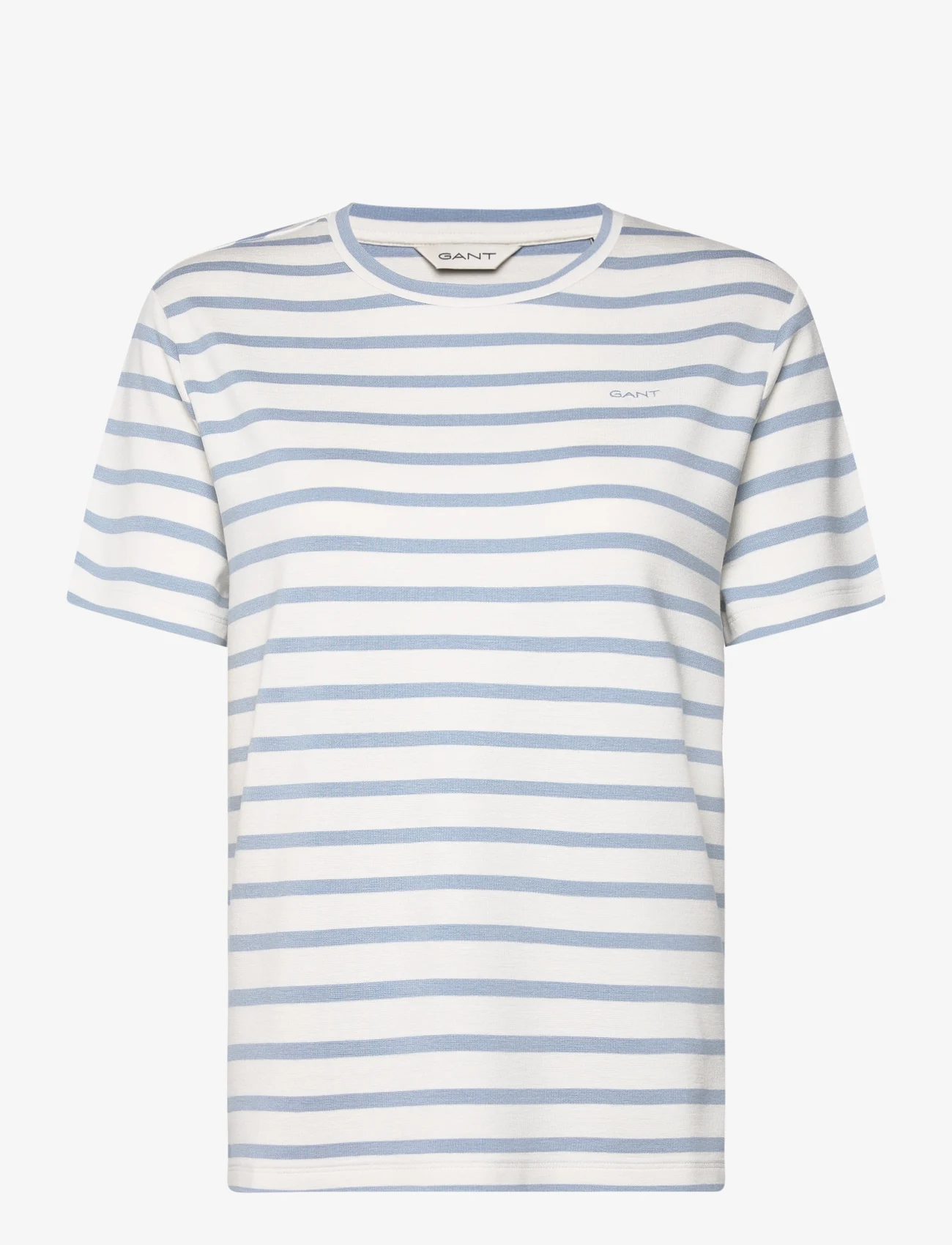 GANT - STRIPED SS T-SHIRT - t-shirts - dove blue - 0
