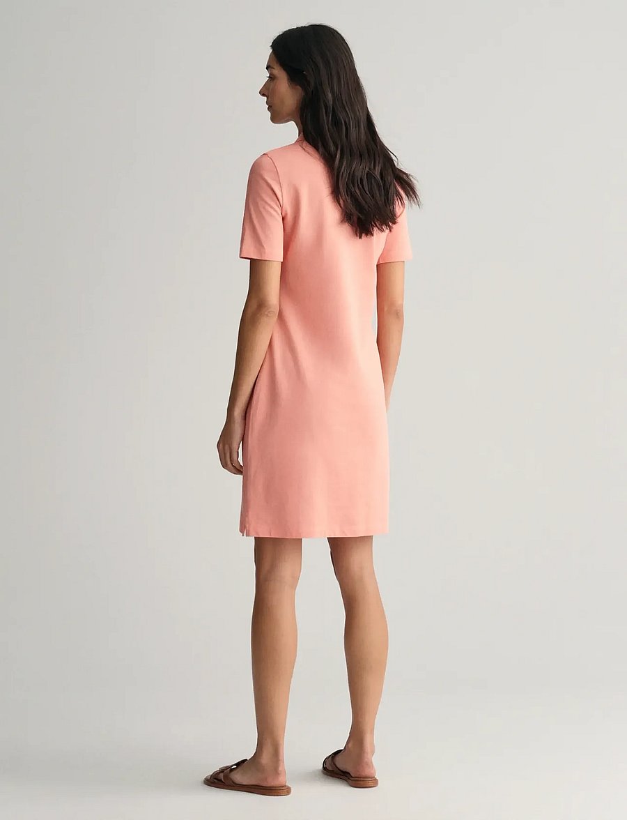 Gant - SLIM SHIELD SS PIQUE POLO DRESS - peachy pink - 3