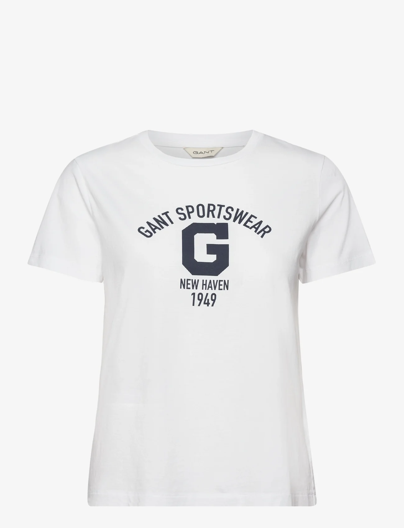 GANT - REG LOGO SS T-SHIRT - t-shirts - white - 0