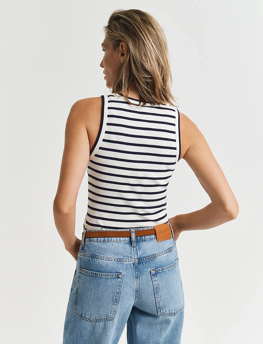 Gant - STRIPED TANK TOP - linnen - eggshell - 3