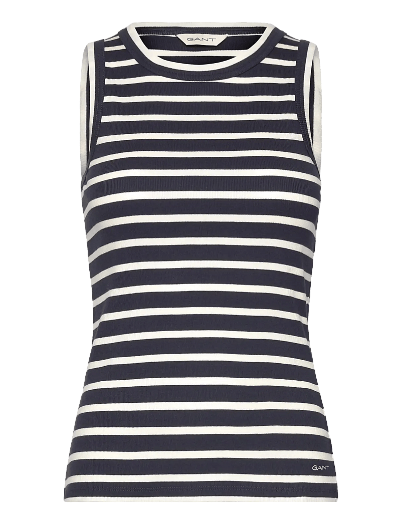 Gant - STRIPED TANK TOP - mouwloze tops - evening blue - 1