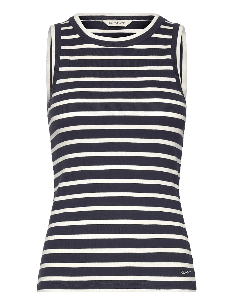 Gant - STRIPED TANK TOP - mouwloze tops - evening blue - 1