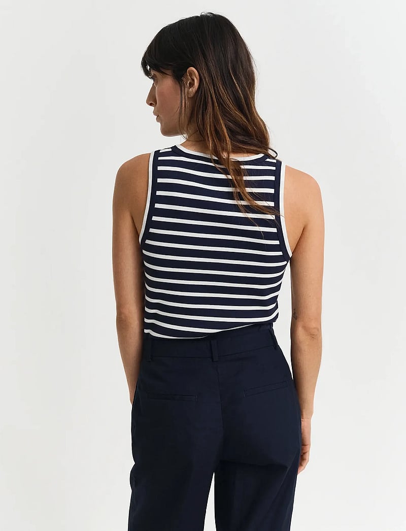 Gant - STRIPED TANK TOP - mouwloze tops - evening blue - 3