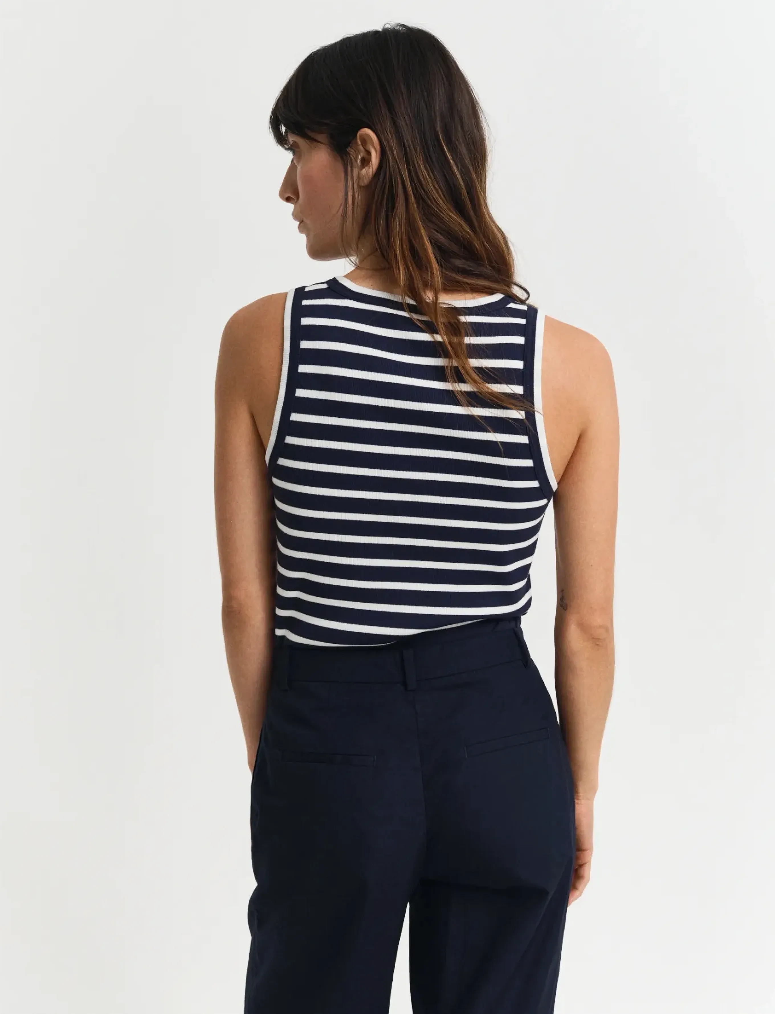 Gant - STRIPED TANK TOP - Ärmellose tops - evening blue - 3
