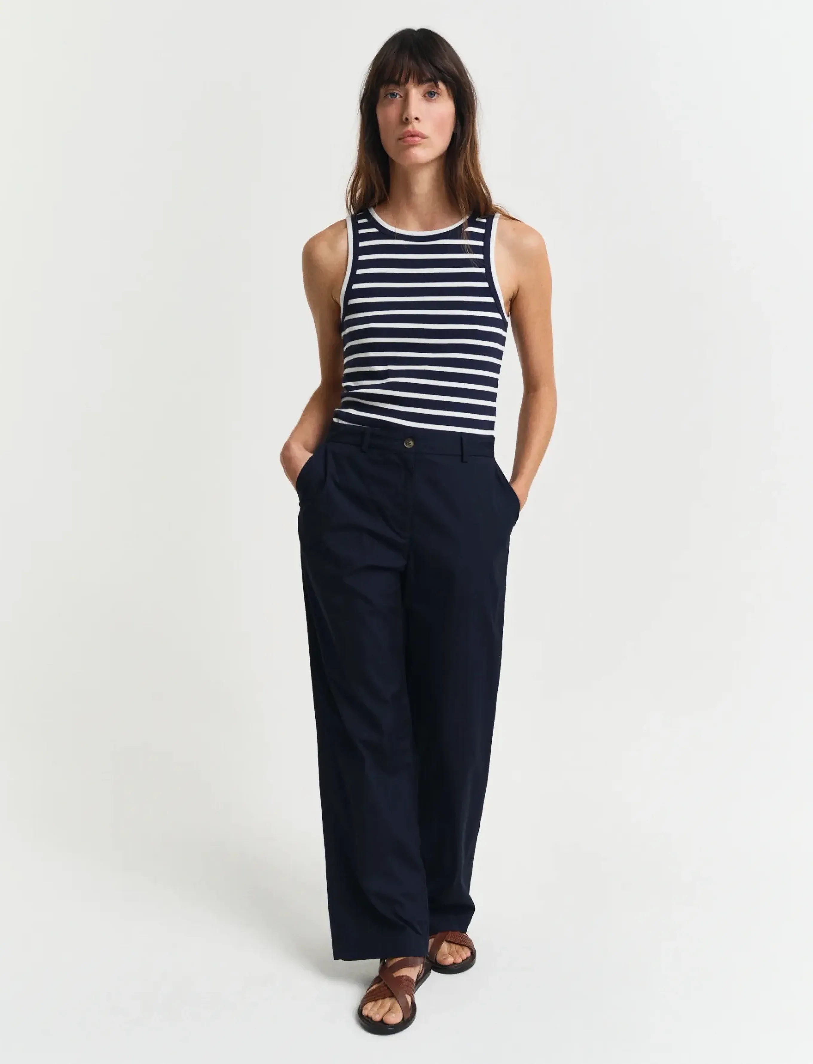 Gant - STRIPED TANK TOP - Ärmellose tops - evening blue - 5