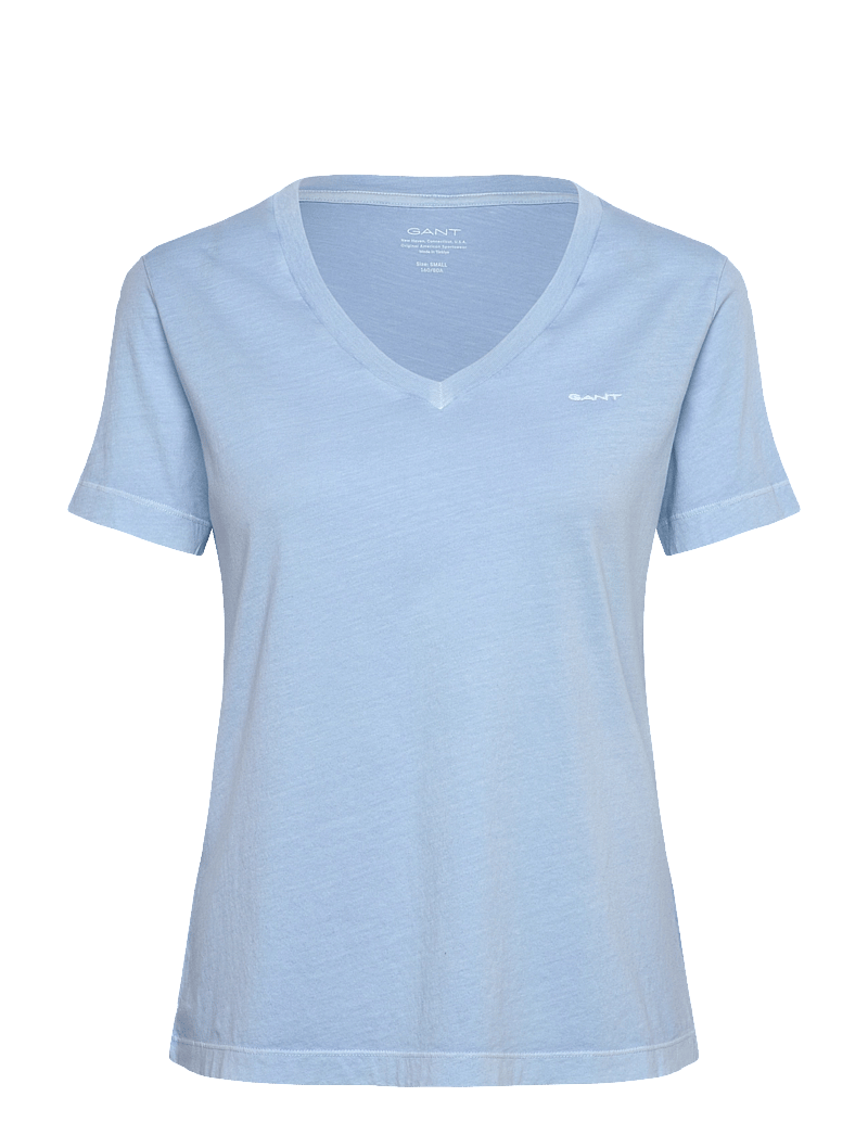 GANT - REG SUNFADED SS V-NECK T-SHIRT - t-shirts - fresh blue - 0