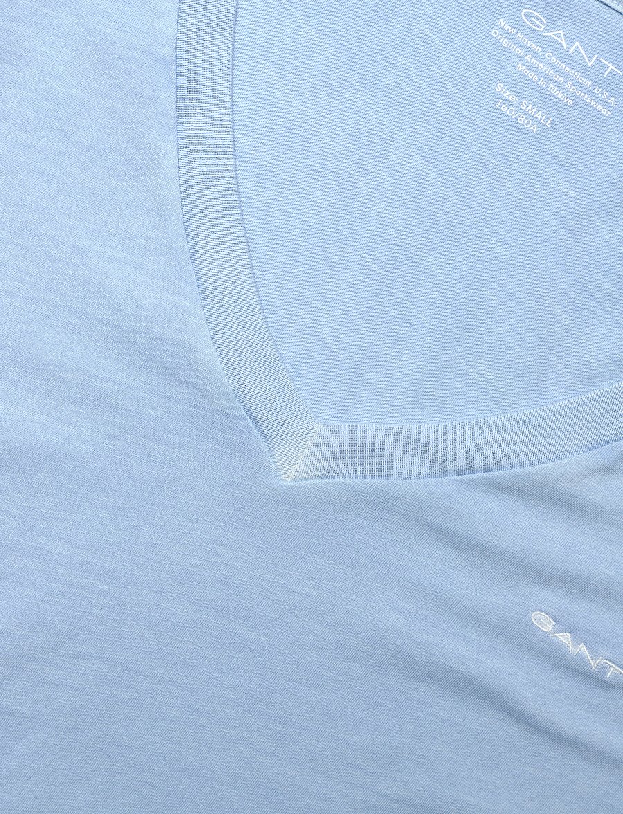 Gant - REG SUNFADED SS V-NECK T-SHIRT - t-shirts - fresh blue - 2