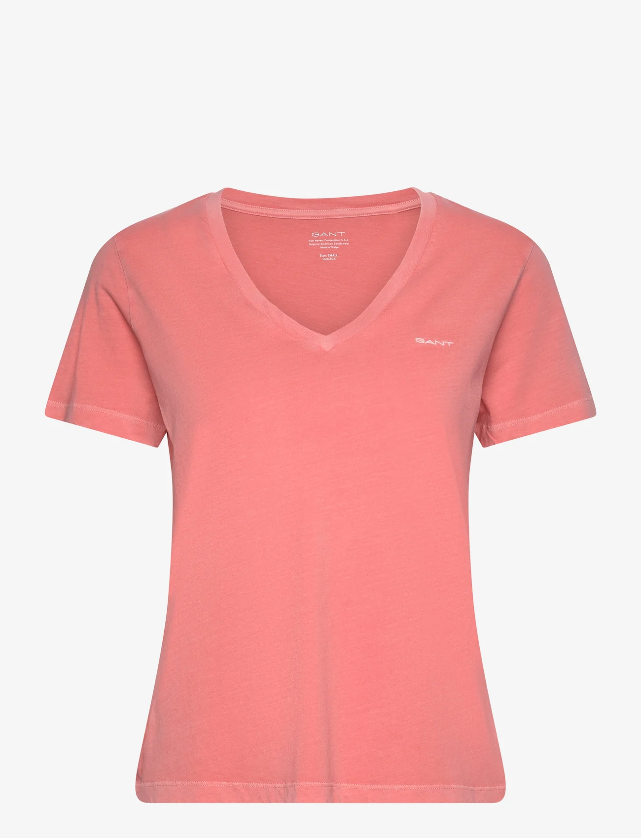 GANT - REG SUNFADED SS V-NECK T-SHIRT - t-shirts - peachy pink - 0
