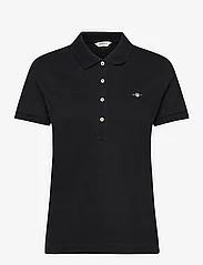 GANT - SLIM SHEILD CAP SLEEVE PIQUE POLO - polo shirts - black - 0