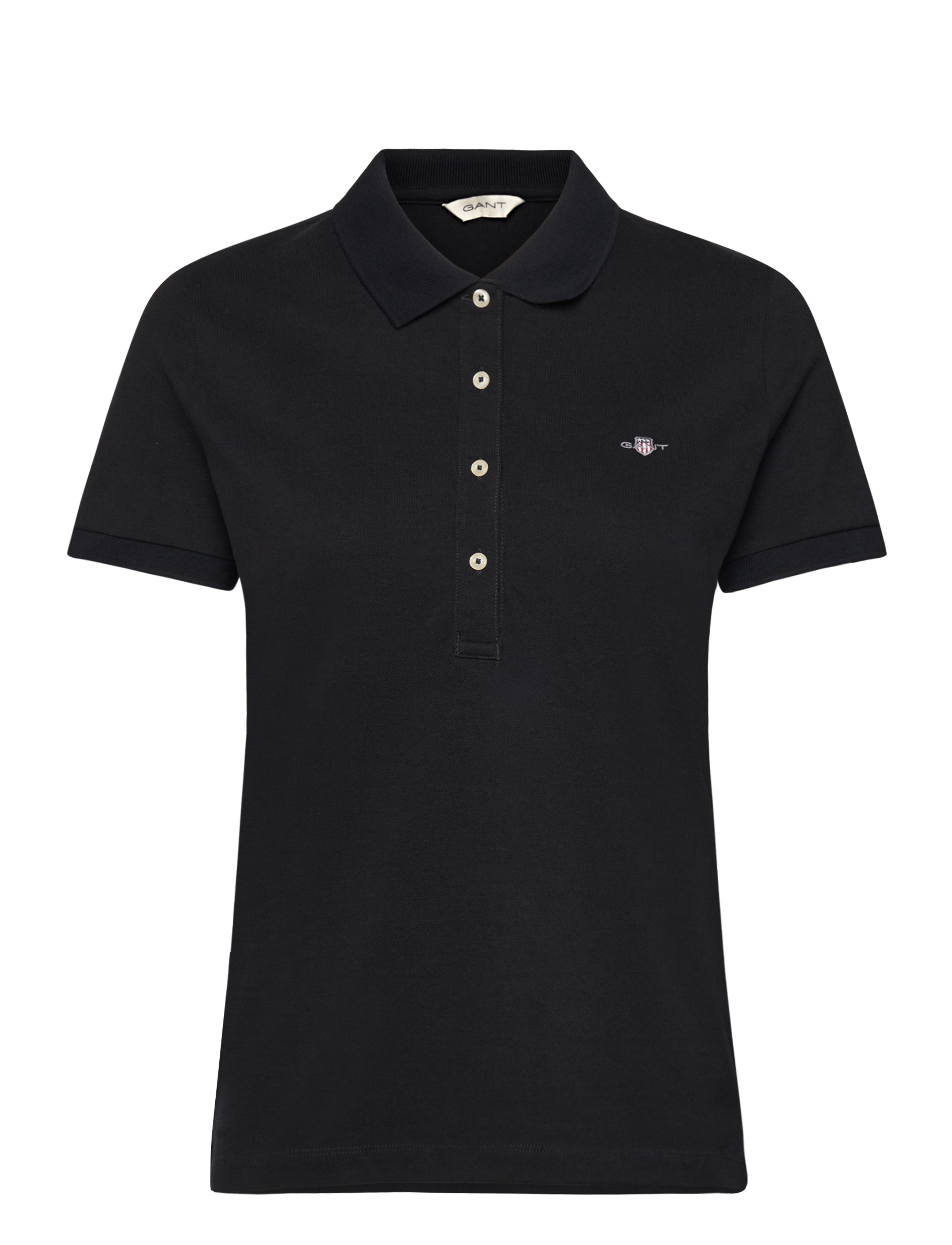 Gant SLIM SHEILD CAP SLEEVE PIQUE POLO - Tøj - BLACK / black