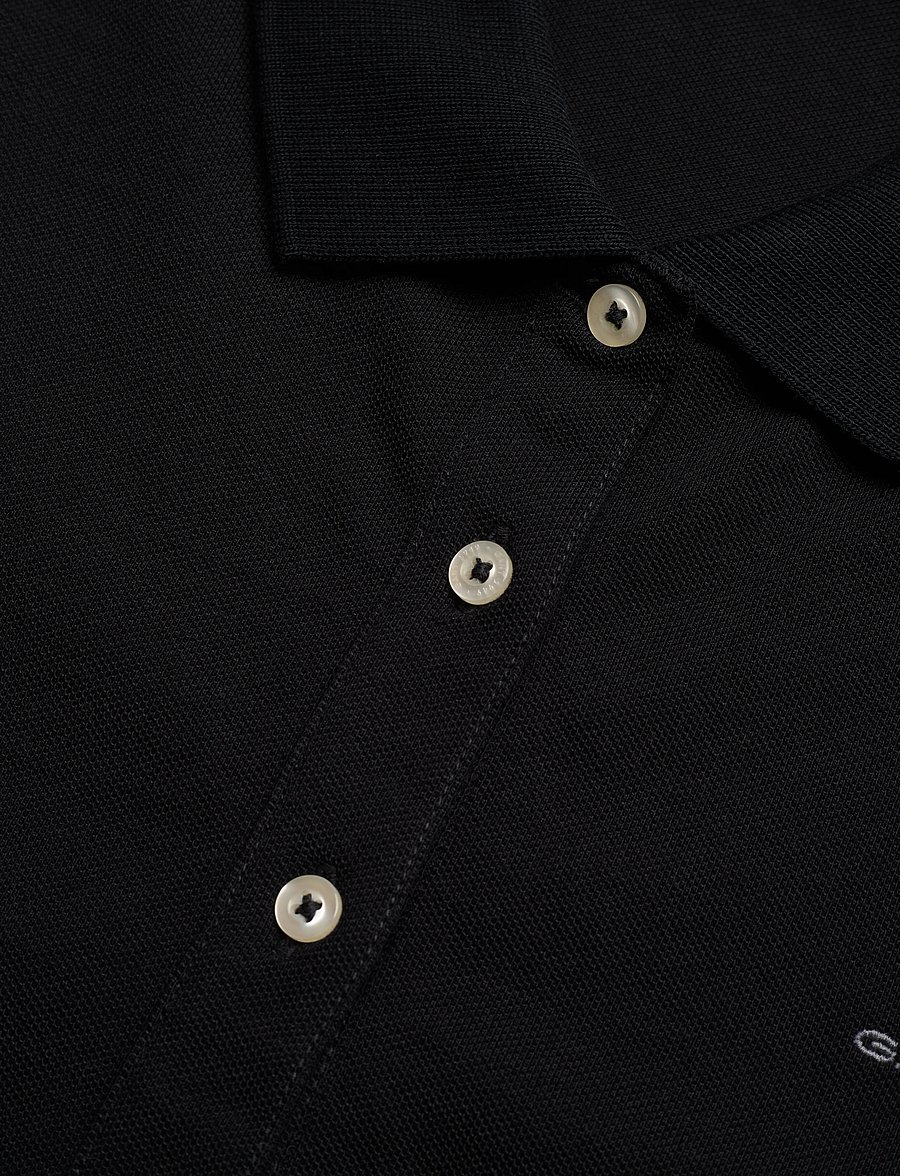 Gant - SLIM SHEILD CAP SLEEVE PIQUE POLO - polos - black - 2