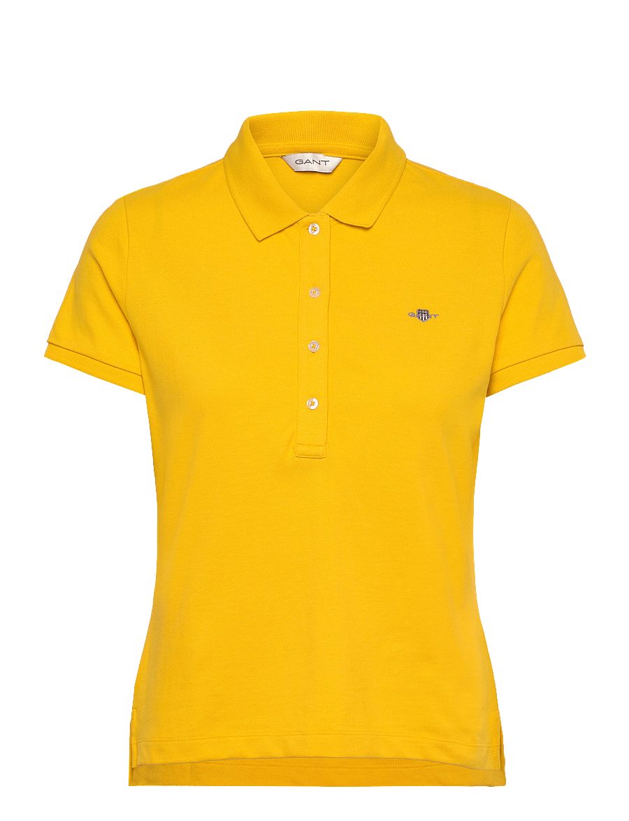 Gant - SLIM SHEILD CAP SLEEVE PIQUE POLO - polos - daffodil yellow - 0