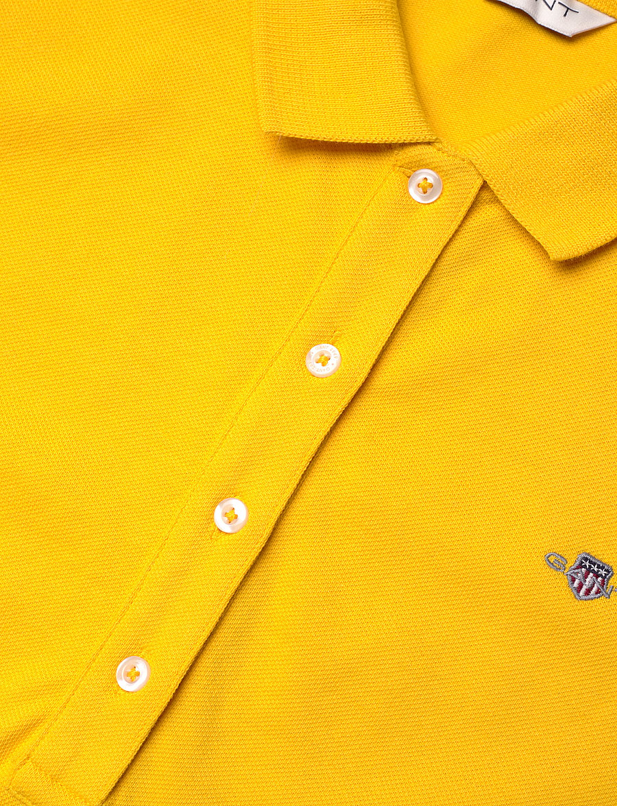 Gant - SLIM SHEILD CAP SLEEVE PIQUE POLO - polos - daffodil yellow - 2