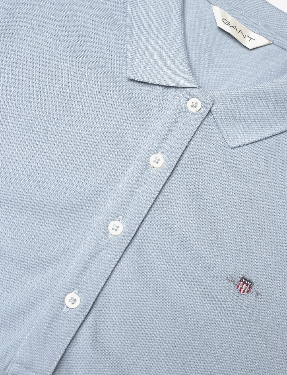 GANT - SLIM SHEILD CAP SLEEVE PIQUE POLO - pikéer - dove blue - 2