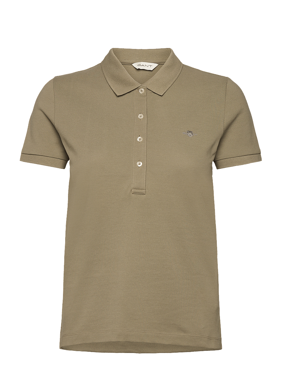 Gant - SLIM SHEILD CAP SLEEVE PIQUE POLO - polosärgid - dried clay - 0
