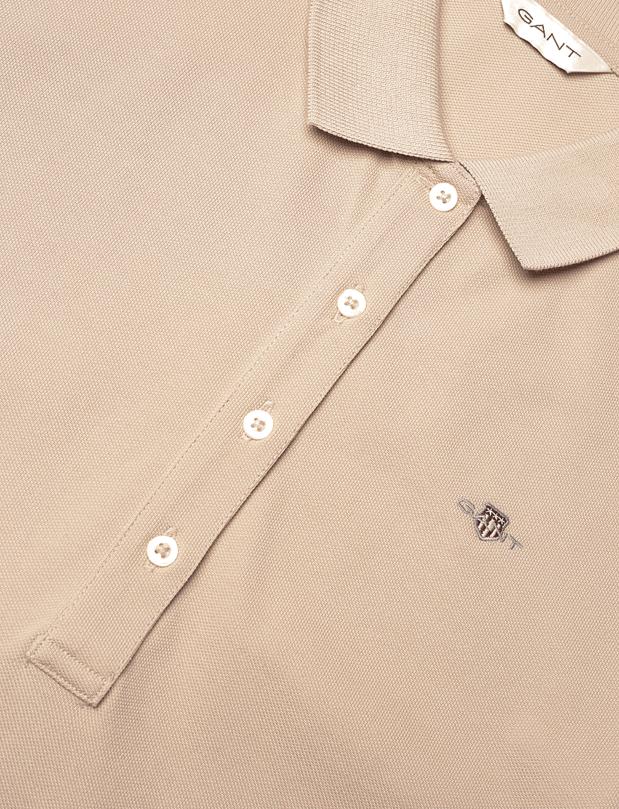 Gant - SLIM SHEILD CAP SLEEVE PIQUE POLO - polos - dry sand - 2