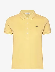 GANT - SLIM SHEILD CAP SLEEVE PIQUE POLO - polo shirts - dusty yellow - 0