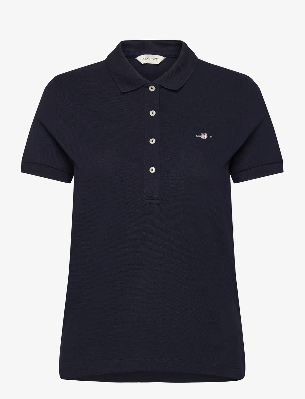 GANT - SLIM SHEILD CAP SLEEVE PIQUE POLO - poloshirts - evening blue - 0