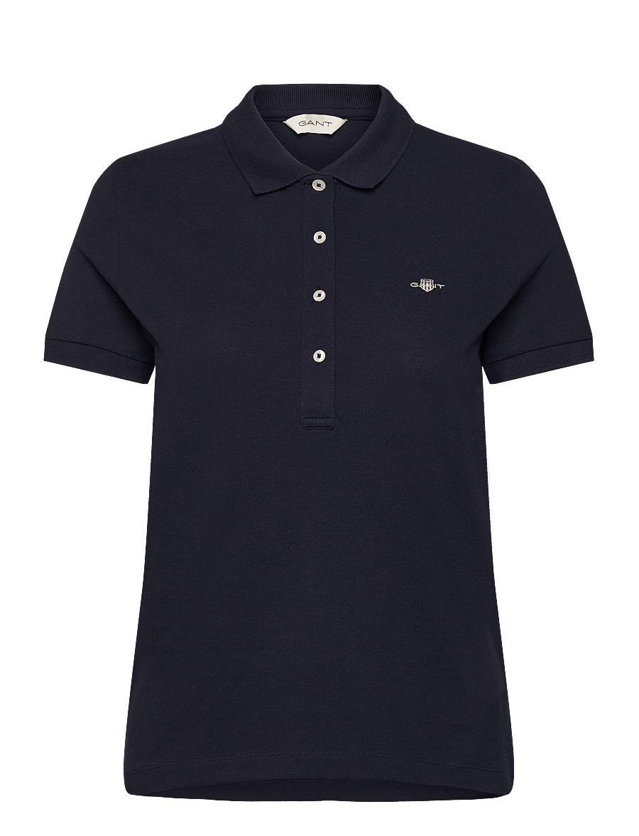Gant - SLIM SHEILD CAP SLEEVE PIQUE POLO - poloskjorter - evening blue - 0