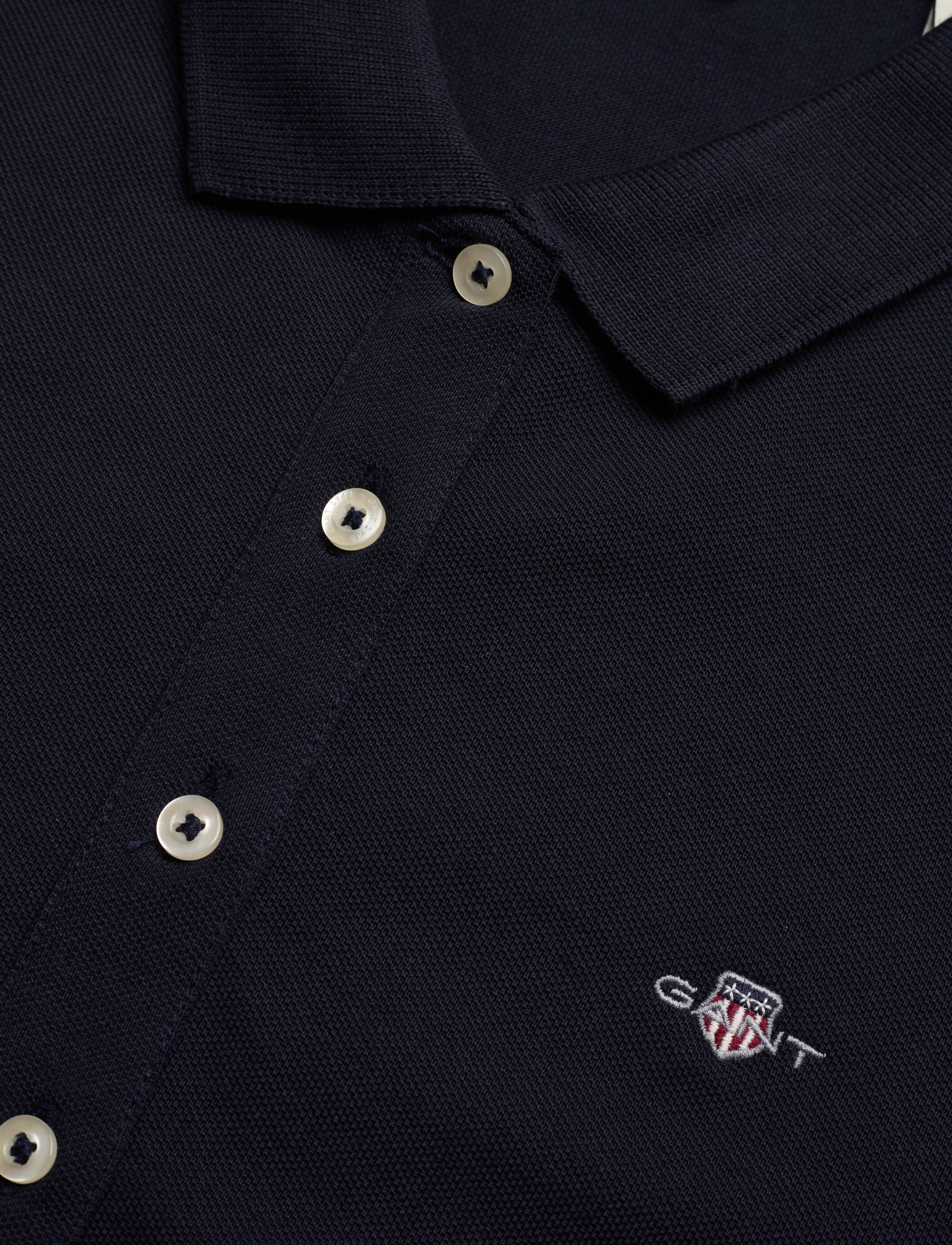 Gant - SLIM SHEILD CAP SLEEVE PIQUE POLO - poloskjorter - evening blue - 2