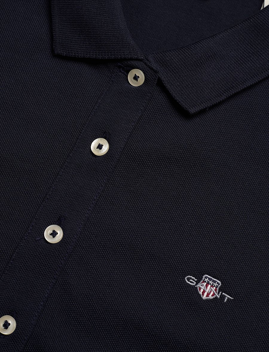 Gant - SLIM SHEILD CAP SLEEVE PIQUE POLO - poloskjorter - evening blue - 2