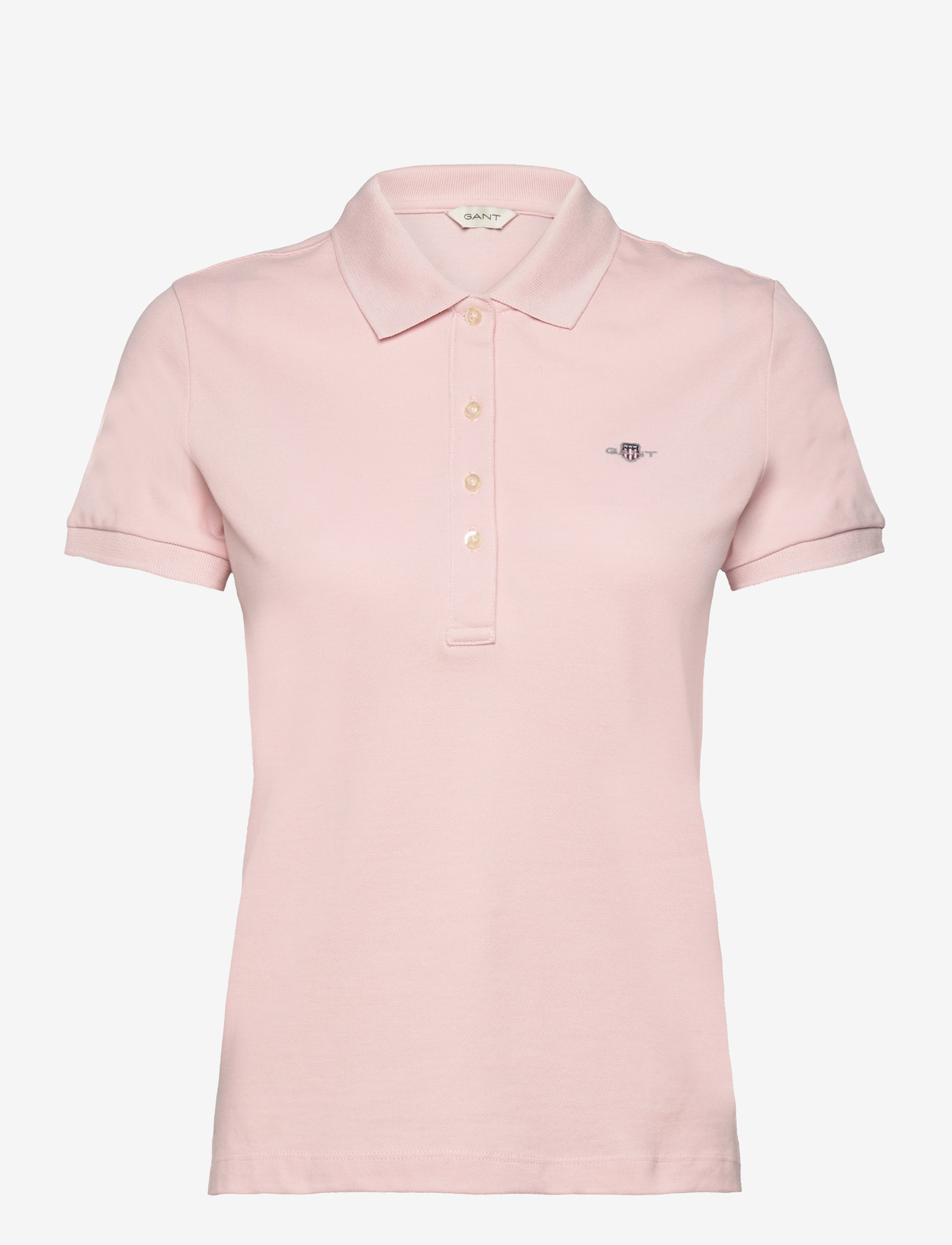 GANT - SLIM SHEILD CAP SLEEVE PIQUE POLO - polo shirts - faded pink - 0