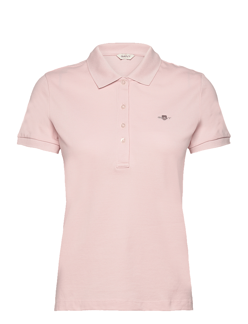 GANT - SLIM SHEILD CAP SLEEVE PIQUE POLO - polo shirts - faded pink - 0