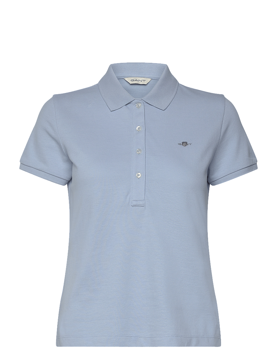 Gant - SLIM SHEILD CAP SLEEVE PIQUE POLO - polos - fresh blue - 0