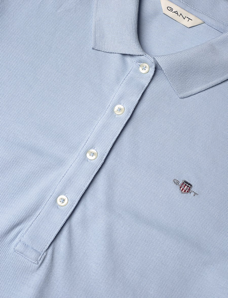 Gant - SLIM SHEILD CAP SLEEVE PIQUE POLO - polos - fresh blue - 2