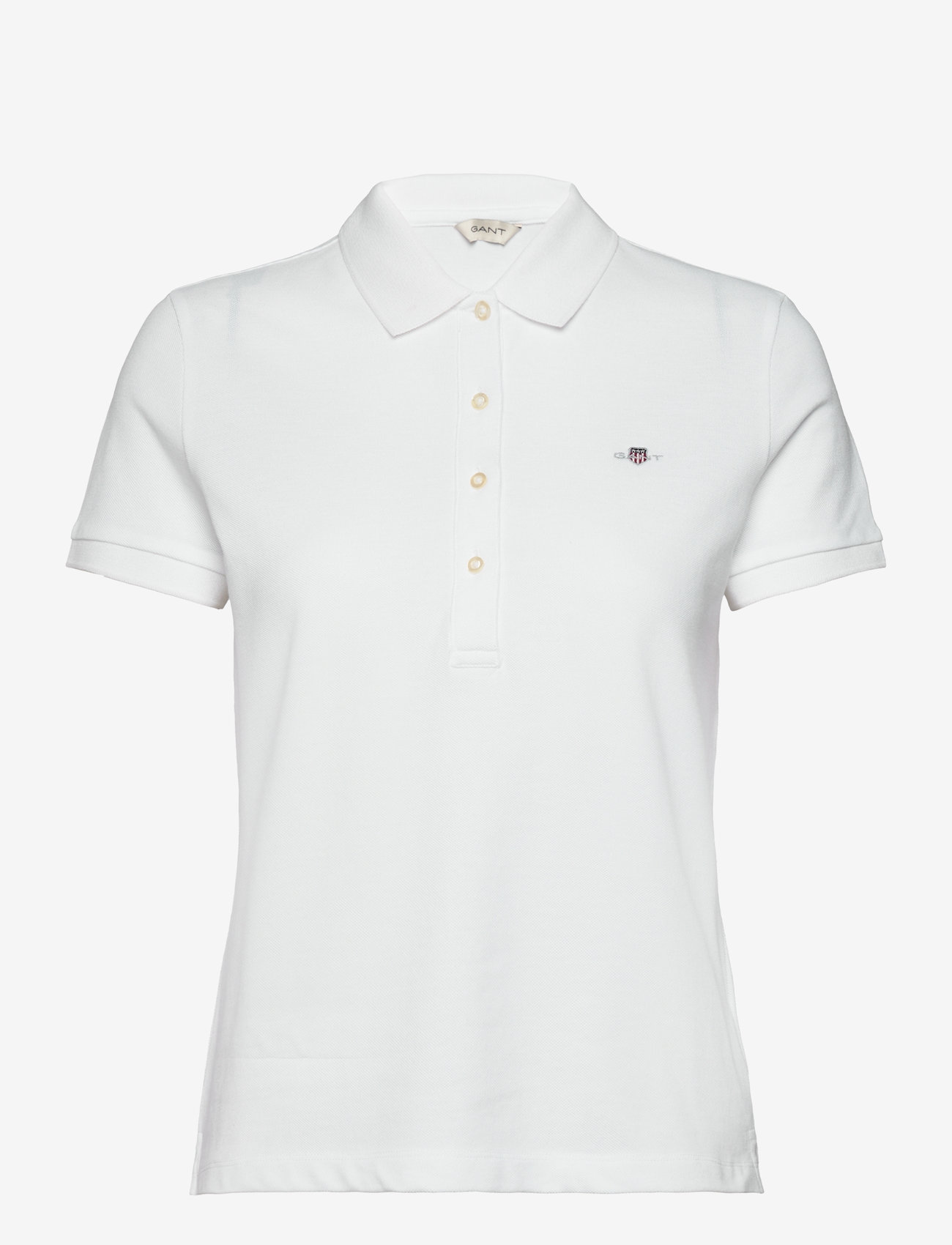 GANT - SLIM SHEILD CAP SLEEVE PIQUE POLO - pikéer - white - 0