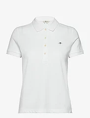 GANT - SLIM SHEILD CAP SLEEVE PIQUE POLO - polo shirts - white - 0