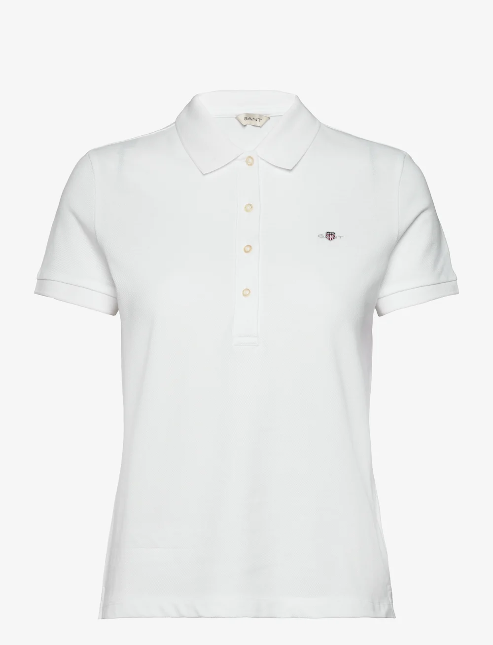GANT - SLIM SHEILD CAP SLEEVE PIQUE POLO - pikéer - white - 0