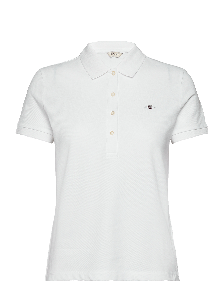 Gant - SLIM SHEILD CAP SLEEVE PIQUE POLO - pólóbolir - white - 0