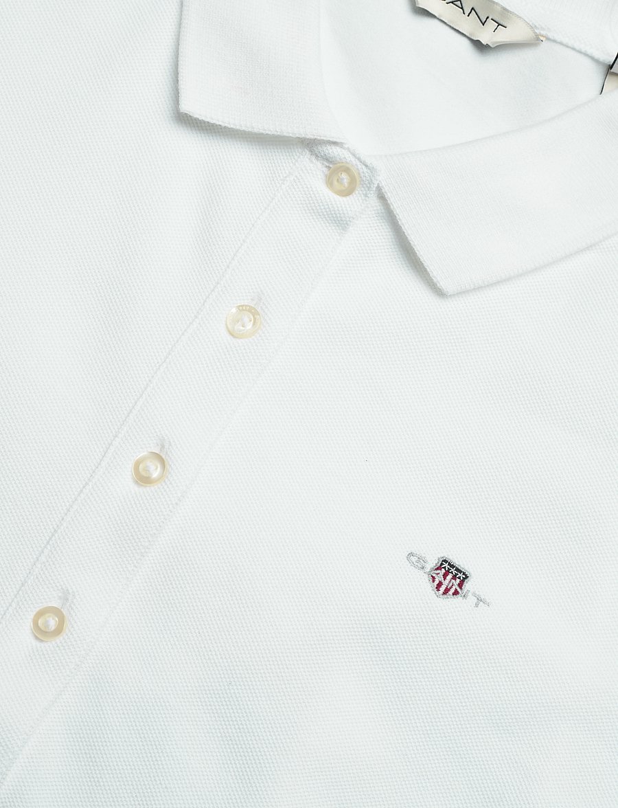 Gant - SLIM SHEILD CAP SLEEVE PIQUE POLO - pólóbolir - white - 2